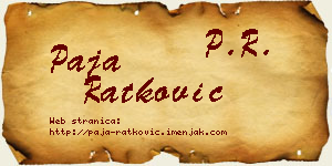Paja Ratković vizit kartica